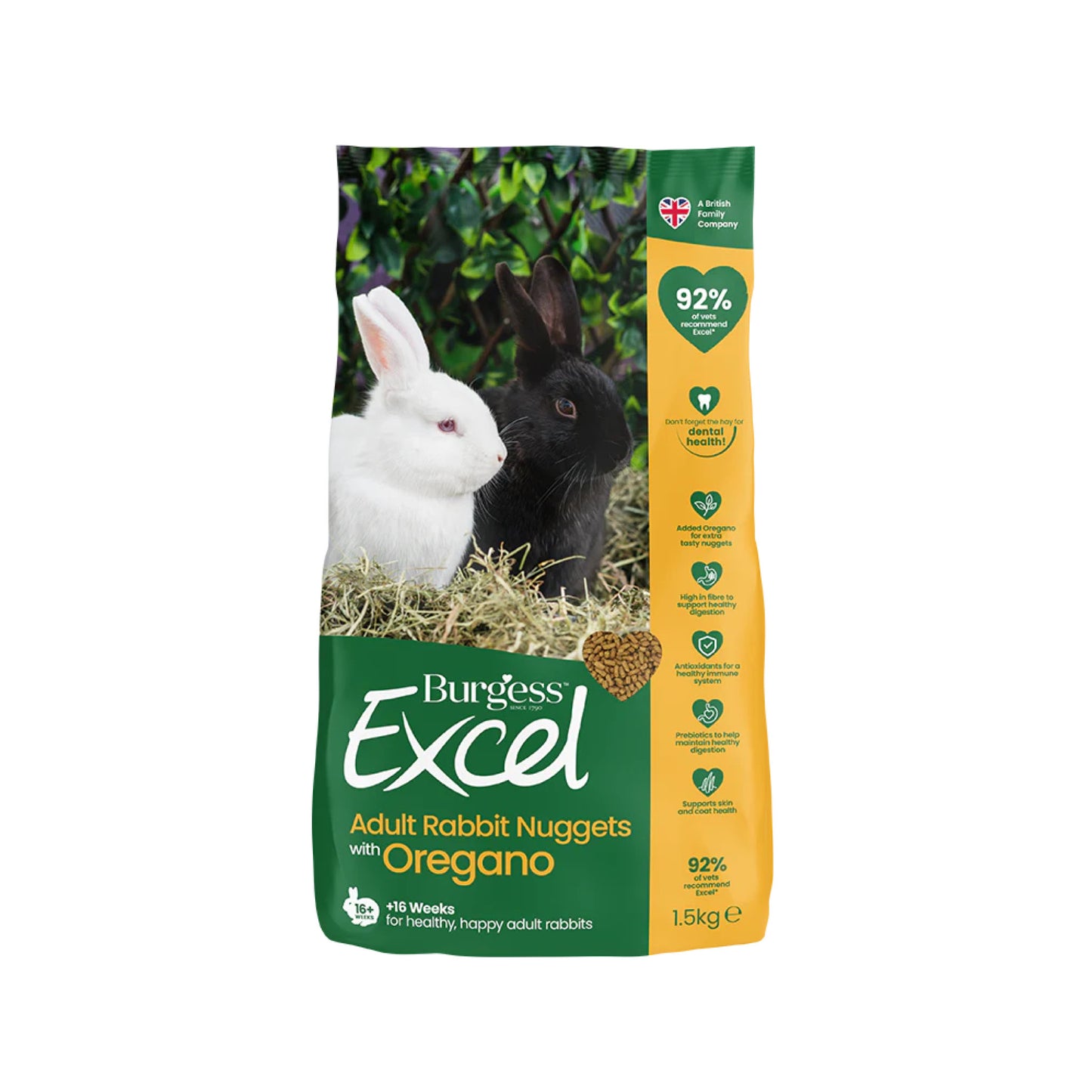 Burgess Excel Adult Kanin m. Oregano - 1,5 kg