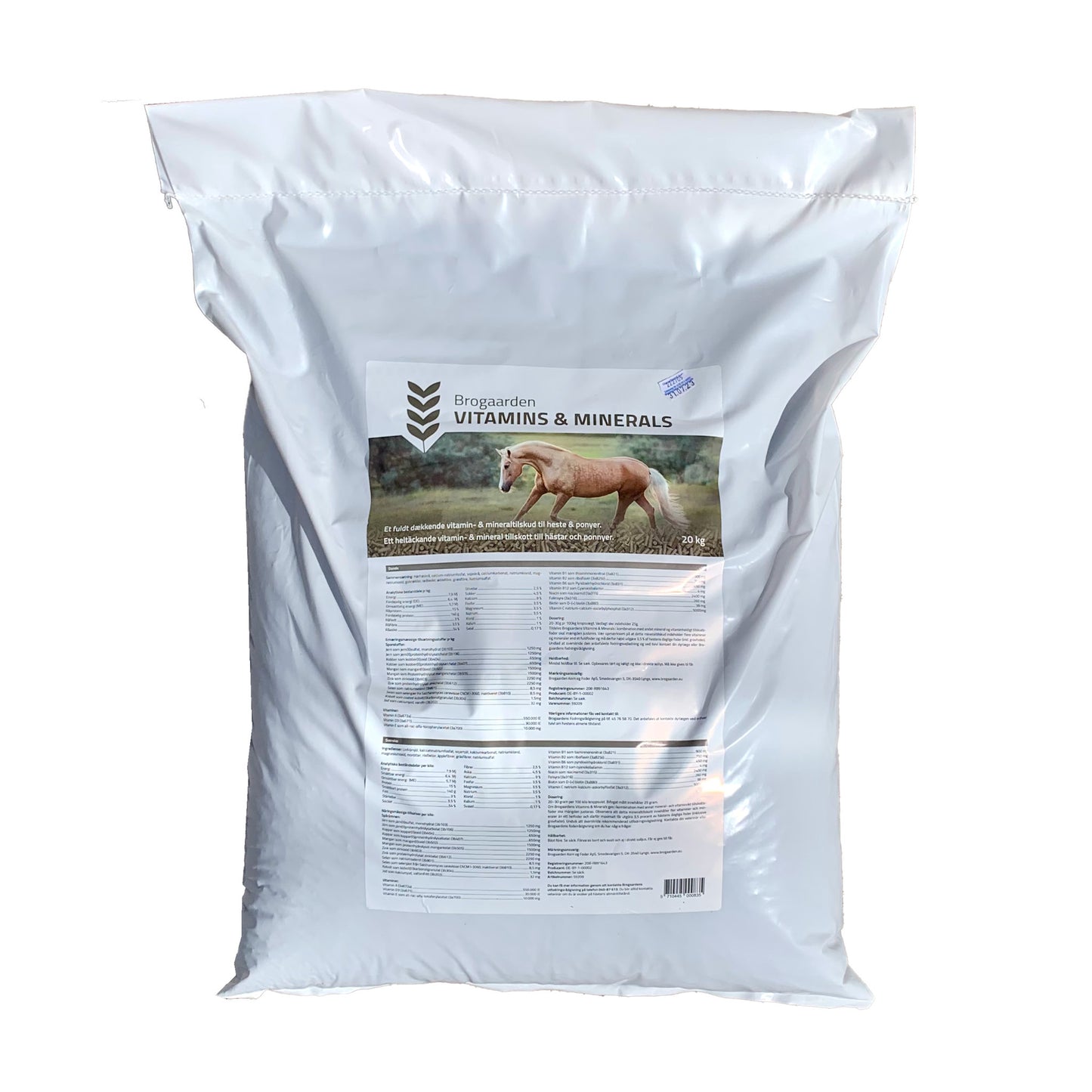 Brogaarden Vitamins & Minerals 20kg pelleteret tilskudsfoder