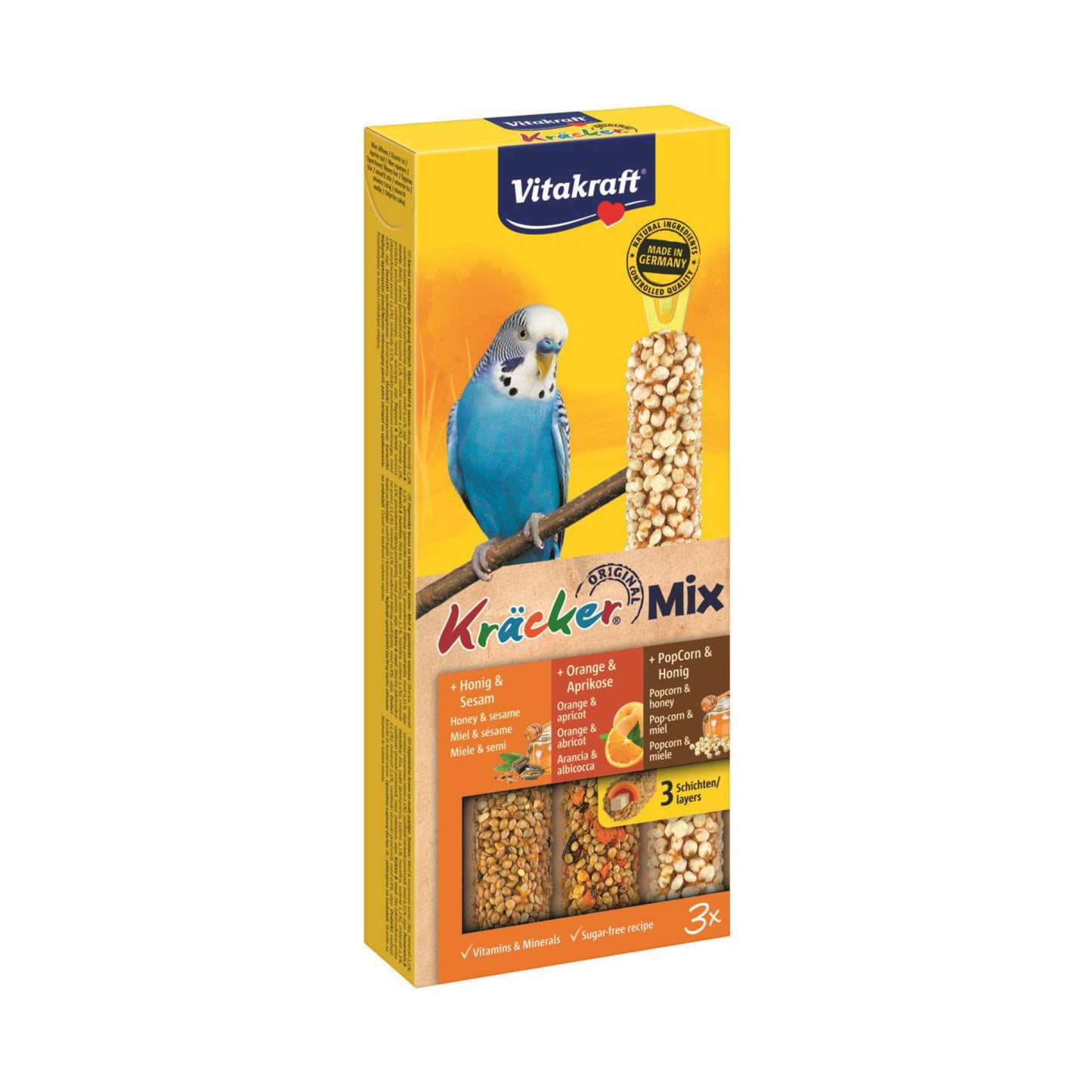 Kräcker Undulat Mix - Honning, Appelsin & Popcorn - 3 stk