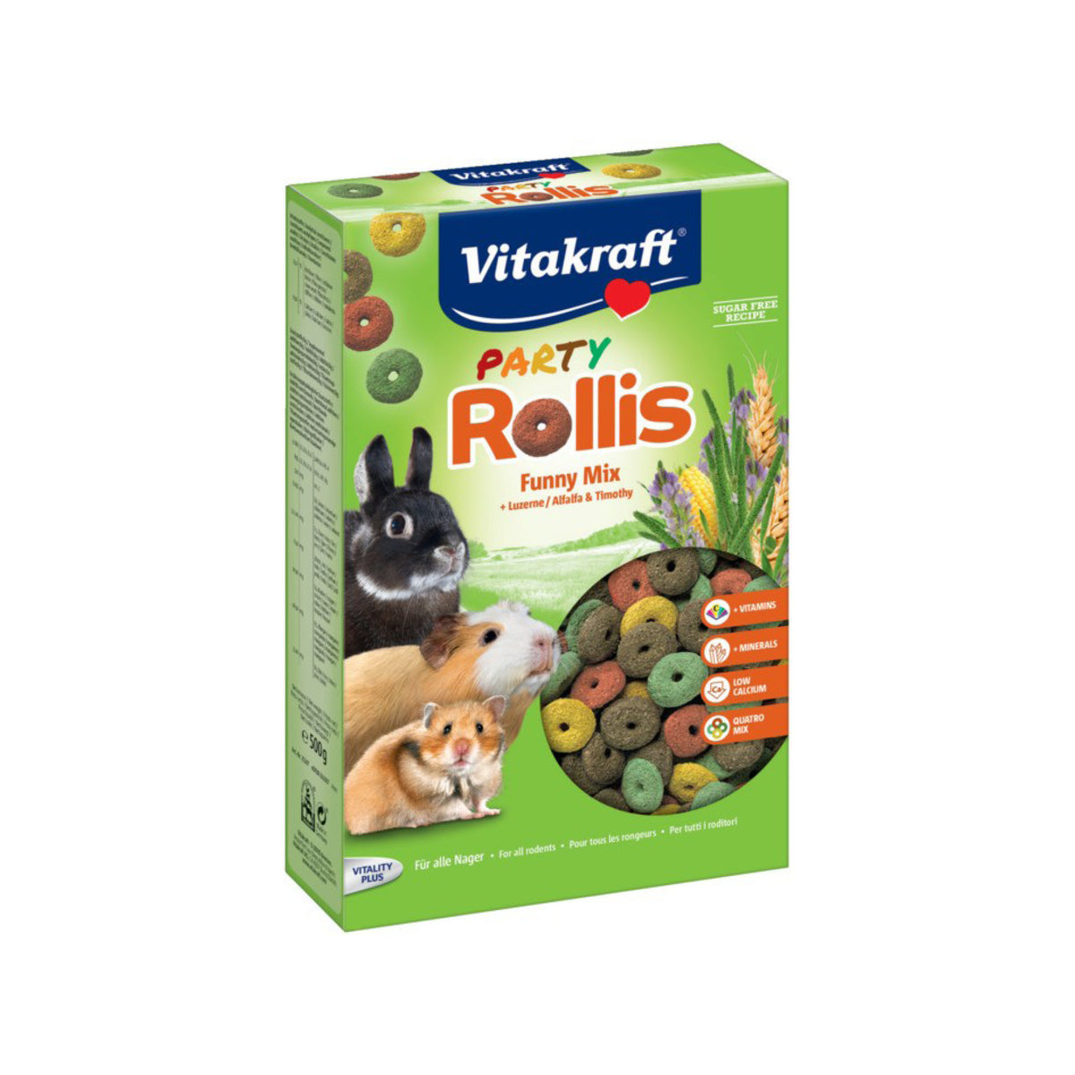 Vitakraft Party Rollis Snack i 500 g pose til kaniner og gnavere