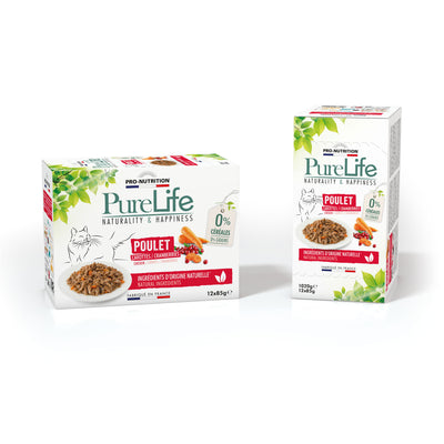 PureLife Vådfoder til Kat m/Kylling - Multipakke - 12 x 85 g