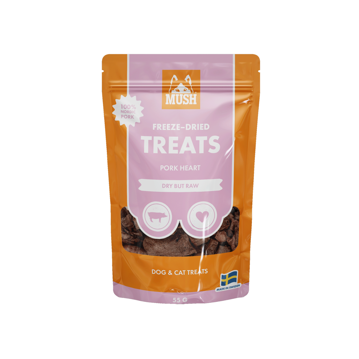 MUSH Treat Grisehjerte i 50 g pose