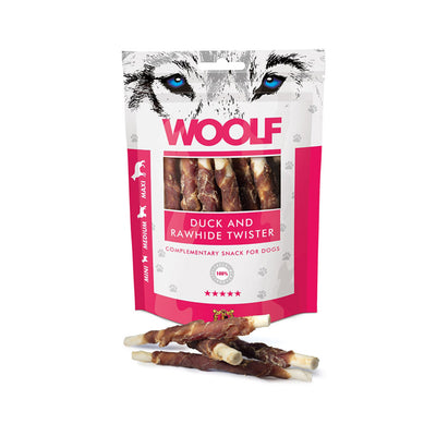 WOOLF Duck & Rawhide Twister - 100 g