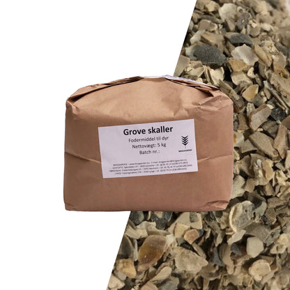 Grove knuste skaller til høns 5kg.