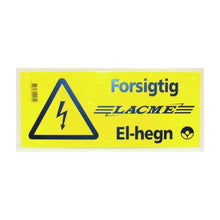 Gult advarselsskilt til hegn