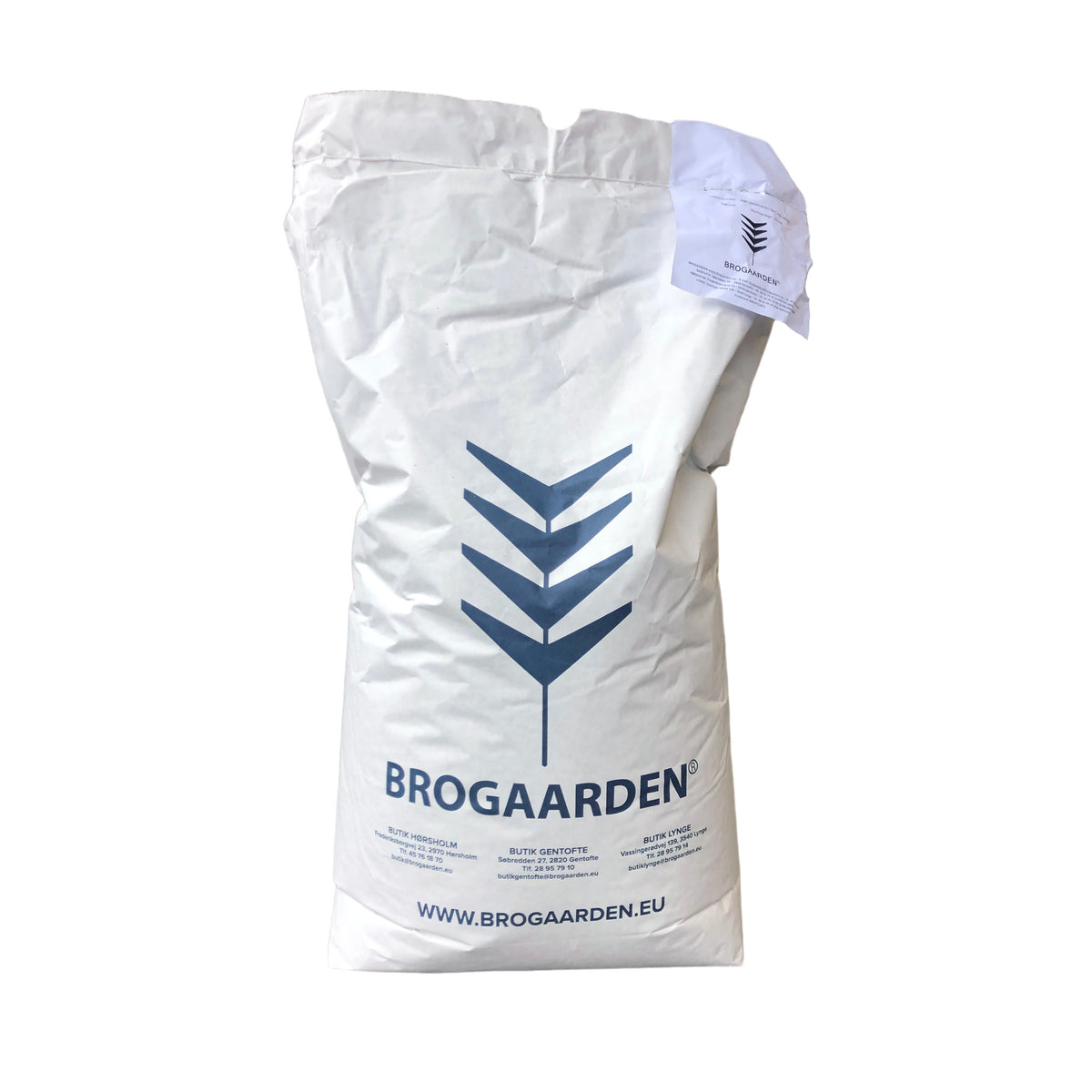 sæk med hele havrekerner fra Brogaarden.