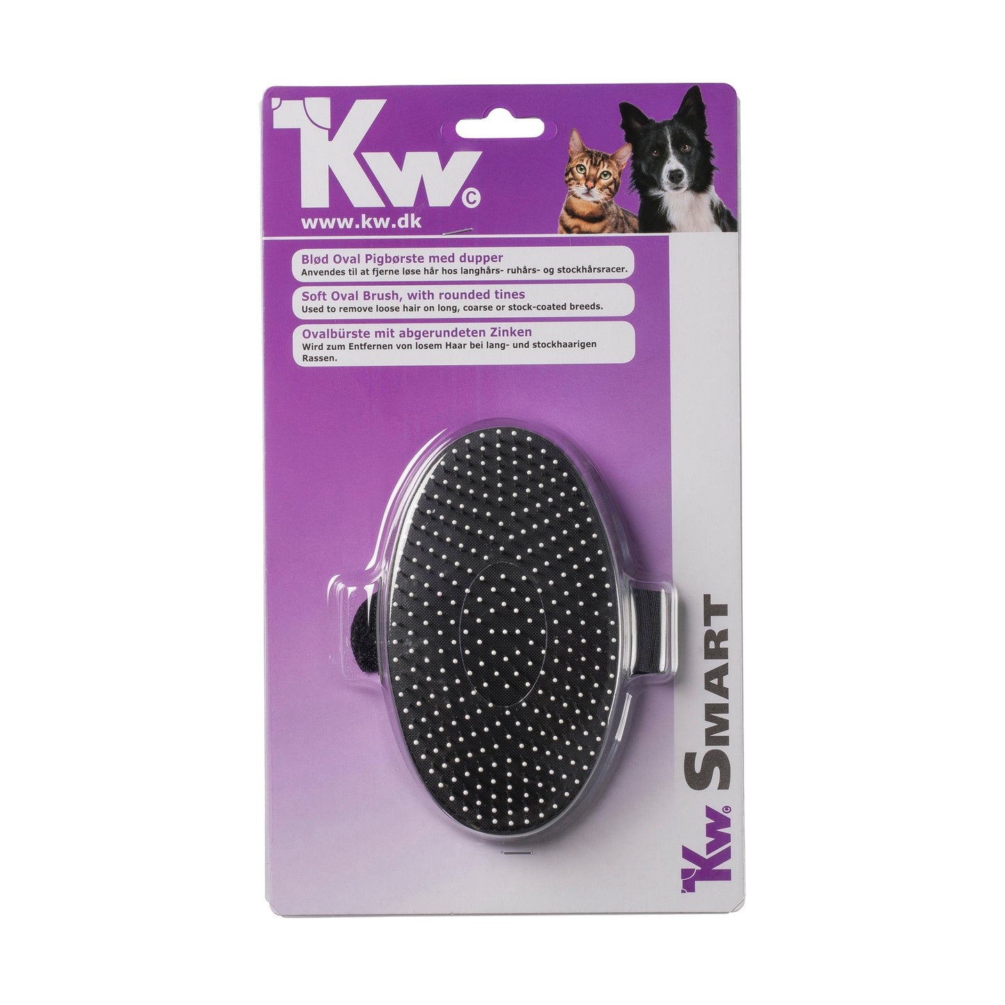 KW Oval Pigbørste til hunde og katte
