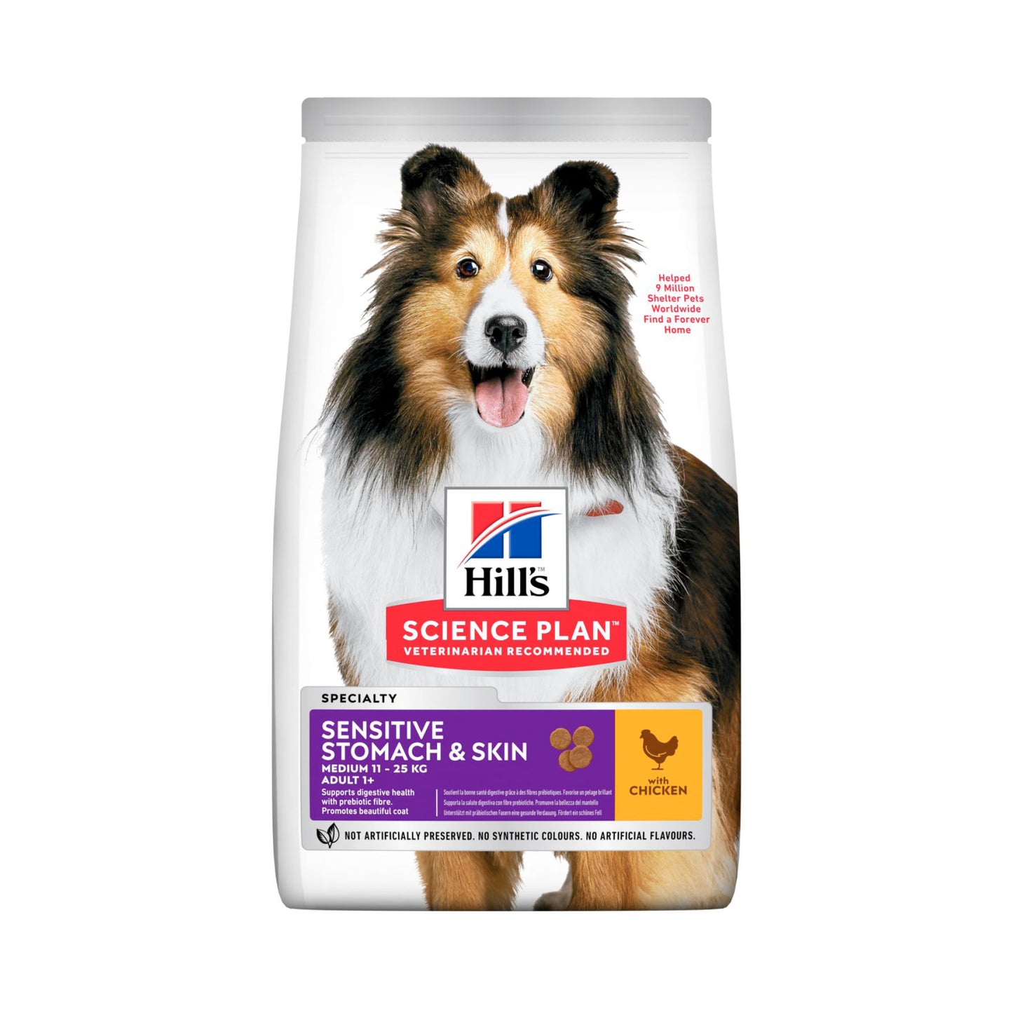 Hills Sensitive Stomach & Skin Medium hundefoder med kylling