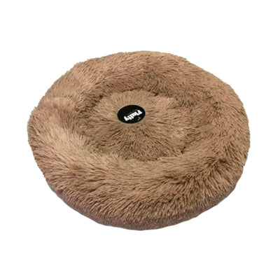 Fluffy hundeseng i brun, størrelse Large