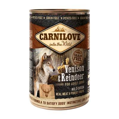 Carnilove Canned Venison & Reindeer er en kornfri vådfoder til hunde