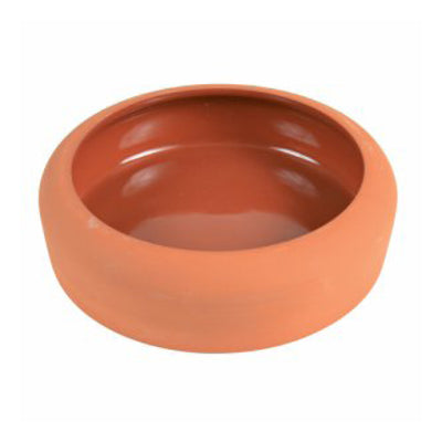 Keramikskål brun til kaniner - 13cm / 500ml