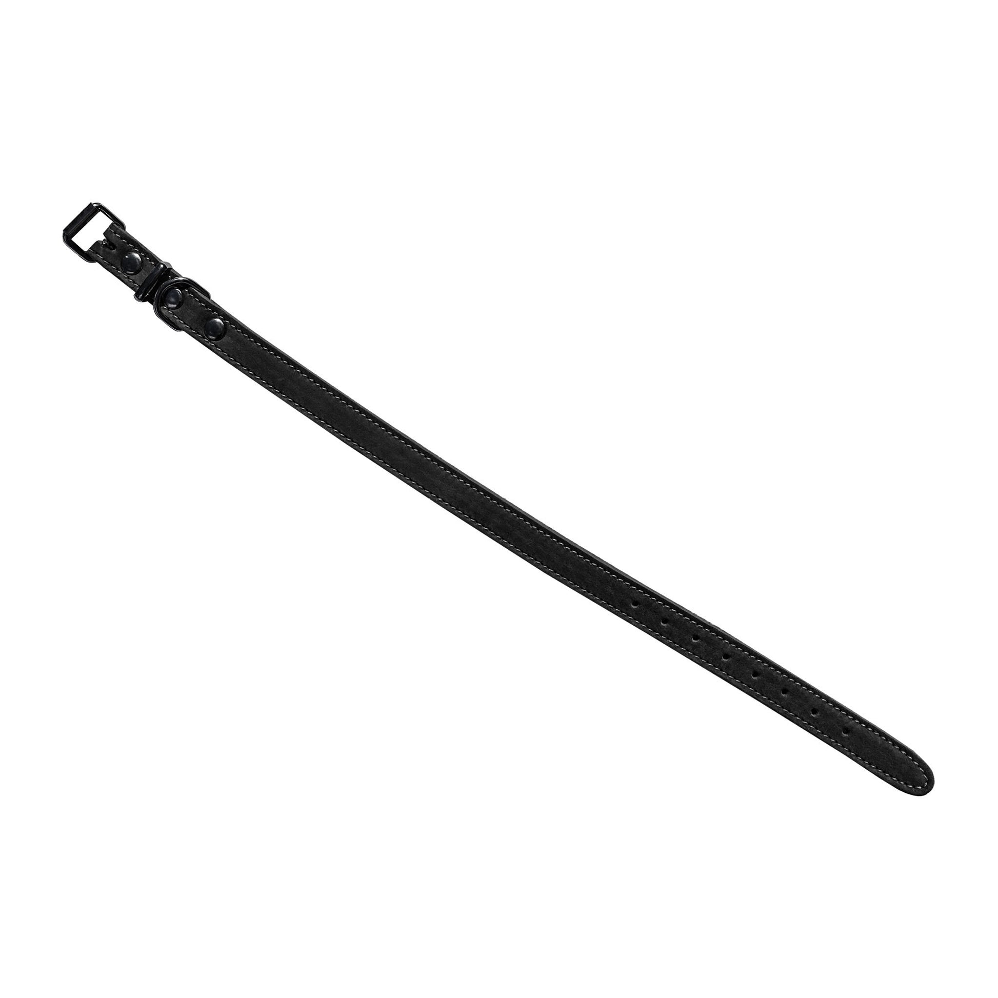 Soft Læderhalsbånd Sort 31-42cm