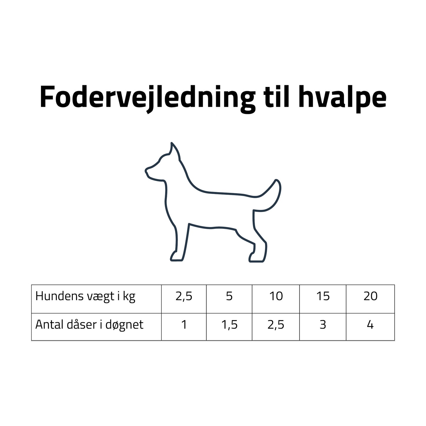 Rafi foder vejledning til hvalpe