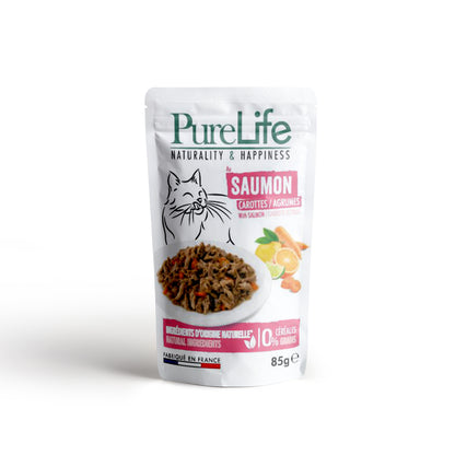 PureLife Vådfoder til Kat m/Laks - Multipakke - 12 x 85 g